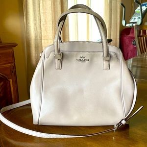 Cream Coach Purse - handheld or cross body